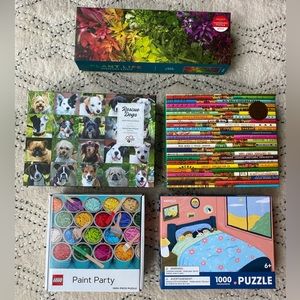 Bundle of 5 1000 piece jigsaw puzzles - Galison puzzles and more